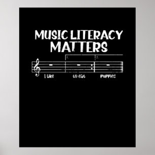 Music Literacy Matters I Like To Eat Puppies ポスター