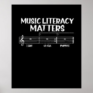 Music Literacy Matters I Like To Eat Puppies ポスター