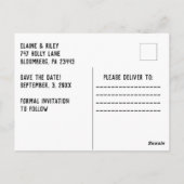 Music=Love Headphonesハート日付はがきを保存 ポストカード (裏面)