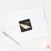 MUSIC-LOVERピアノ・鍵・ステッカー スクエアシール (封筒)