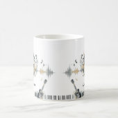 Music Lover Artist Watercolor Personalized Name コーヒーマグカップ (中央)