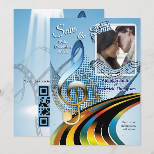 Music Lovers Celebration Themes 招待状 (正面/裏面)