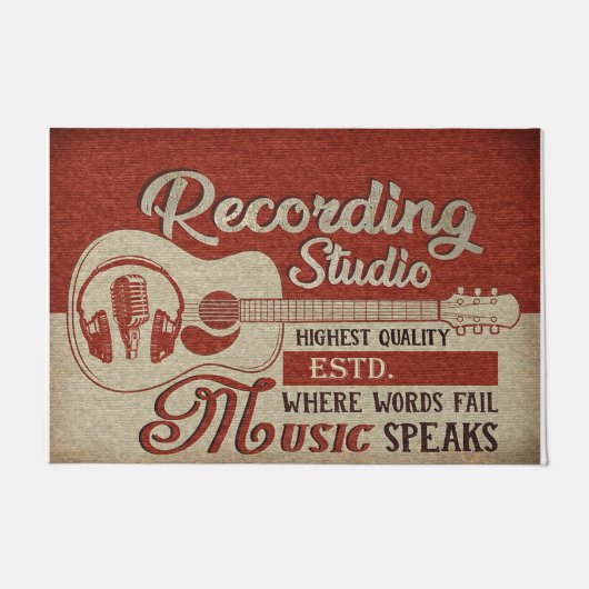 Music Lovers Doormat, Vintage Studio Mat ドアマット (正面)