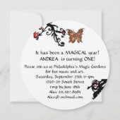 MUSIC MAKING CAT FIRST BIRTHDAY PARTY,白黒 招待状 (裏面)