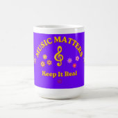 Music Matters - Retro Flowers & Bees  コーヒーマグカップ (中央)