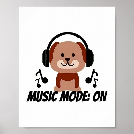 Music Mode ON - Chill Dog Cartoon Vibes ポスター (正面)