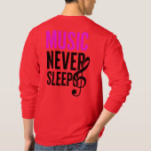 Music Never Sleeps – グラフィックティー Tシャツ (裏面)