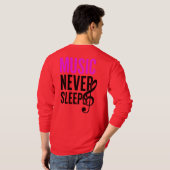 Music Never Sleeps – グラフィックティー Tシャツ (裏面フル)