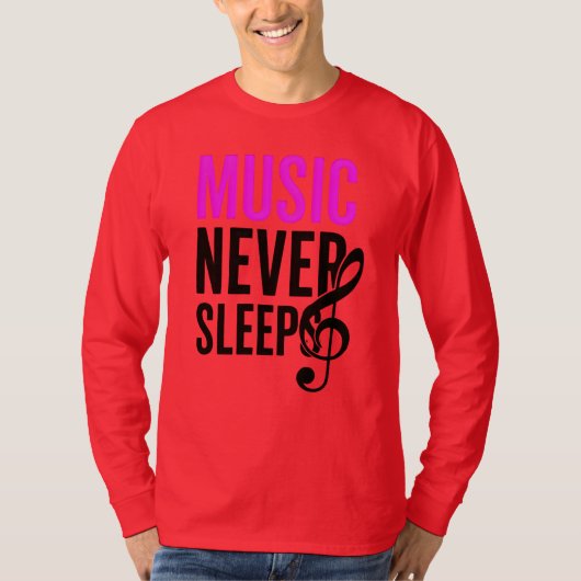 Music Never Sleeps – グラフィックティー Tシャツ (正面)