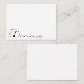 Music Noteスクリプト名白黒 パーソナライズされた ノートカード (正面/裏面)