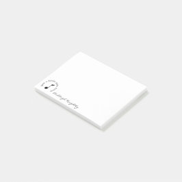 Music Noteスクリプト名白黒 パーソナライズされた ポストイット