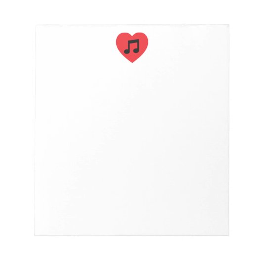 Music Noteハートメモ ノートパッド (正面)