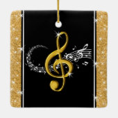 Music Noteユニークのオーナメント セラミックオーナメント (裏面)