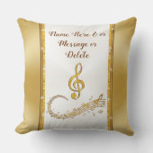 MUSIC Note枕、音楽パーソナライズされたギフト クッション (正面)