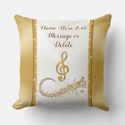 MUSIC Note枕、音楽パーソナライズされたギフト クッション (正面)