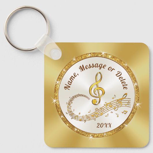 Music Note Keychain BULKまたは買One、カスタマイズ可能 キーホルダー (正面)