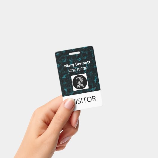 Music Note Pattern Lanyard | Event Badge Holder |  バッジ (手持ち)