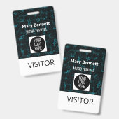 Music Note Pattern Lanyard | Event Badge Holder |  バッジ (表裏)