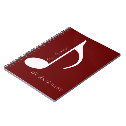 Music Note Red、Music-Lessons ノートブック (左側)