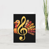 Music Note Symbol Turkey Teacher Fall Thanksgiving カード (正面)