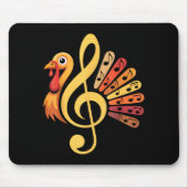 Music Note Symbol Turkey Teacher Fall Thanksgiving マウスパッド (正面)