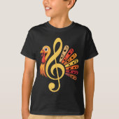 Music Note Symbol Turkey Teacher Fall Thanksgiving Tシャツ (正面)