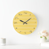 Music note time clock - yellow ラージ壁時計 (ホーム)