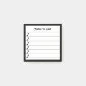 Music NotesからSelfへの白黒Lined Sticky ポストイット (正面)
