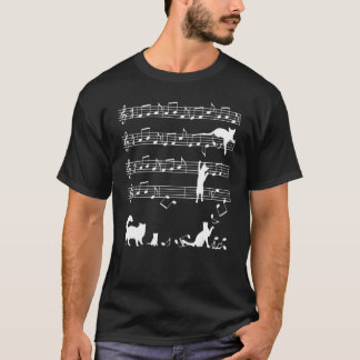 Music NotesとCats絞り染め遊猫 Tシャツ