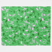 Music Notesカラフルフリースブランケット フリースブランケット (正面(横))