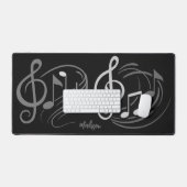 Music Notes名前をカスタムする デスクマット (キーボード&マウス)