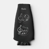 Music Notes名前をカスタムする ボトルクーラー (正面)