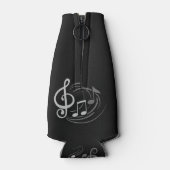 Music Notes名前をカスタムする ボトルクーラー (裏面)