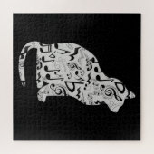 Music Notes猫好き – ミニマルミュージシャン ジグソーパズル (横)