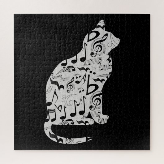 Music Notes猫好き – ミニマルミュージシャン ジグソーパズル (縦)