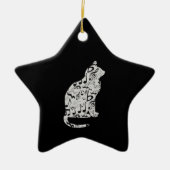 Music Notes猫好き – ミニマルミュージシャン セラミックオーナメント (正面)