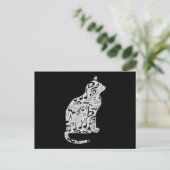 Music Notes猫好き – ミニマルミュージシャン ポストカード (スタンド正面)