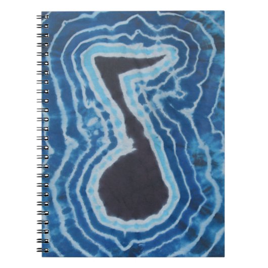 Music Notes絞り染め ノートブック (正面)