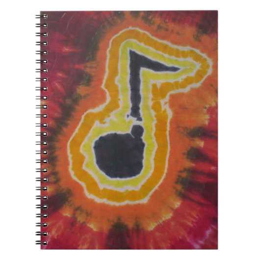 Music Notes絞り染め ノートブック (正面)