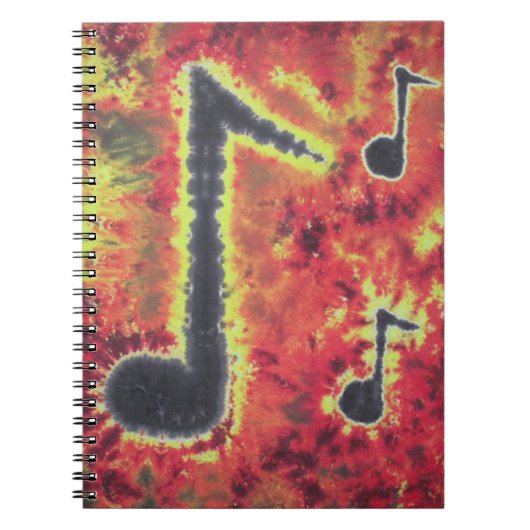 Music Notes絞り染め ノートブック (正面)