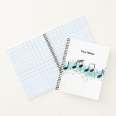 Music Notes Abstract Art Notebook - Blue & Green ノートブック (内部)