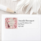 Music Notes and Flowersレトロスタイルアドレス ラベル (インサイチュ)