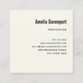 Music Notes and Flowersレトロ エレガント スクエア名刺 (裏面)