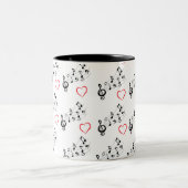 Music Notes and Hearts Coffee Mug ツートーンマグカップ (中央)