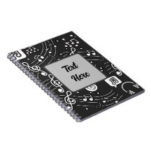 Music Notes Doodle Spiral Notebook - Mに最適