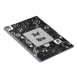 Music Notes Doodle Spiral Notebook - Mに最適 ノートブック