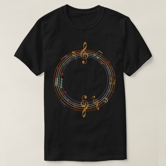 Music Notes Heartbeat For Music Lover 1896 Tシャツ (デザイン正面)
