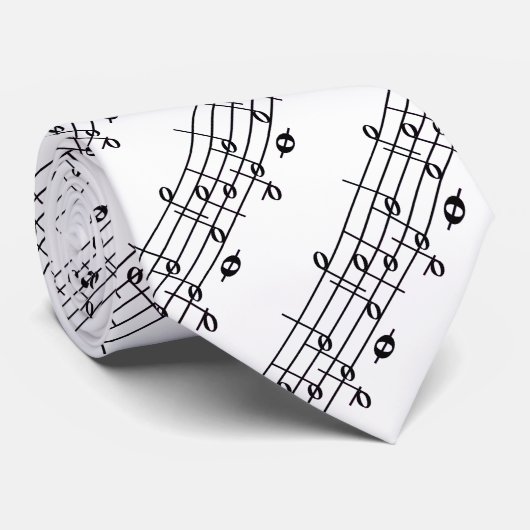 Music Notes In Black And White ネクタイ (ロール)