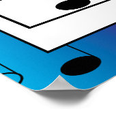 Music Notes on Rainbow Backgroundプリント ポスター (角)