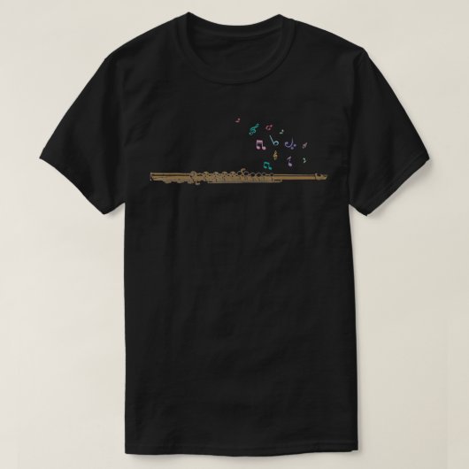 Music Notes Orchestra Gift Treble Clef Flute  Tシャツ (デザイン正面)